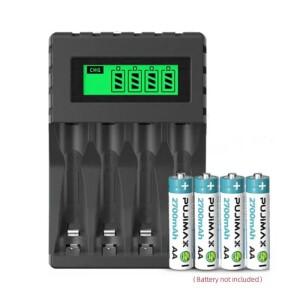 AA/AAA NiCd NiMh 충전식 배터리용 슬롯 4개 aa 충전기 LCD 디스플레이 스마트 스마트