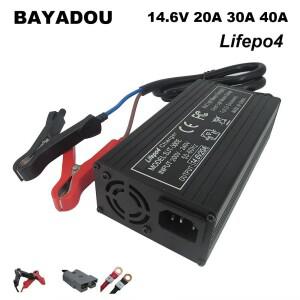 14.6V 20A LiFePO4 배터리 고속 충전기 4S 12V 30A 40A 철 인산염 LFP RV 에너지 저장 클립