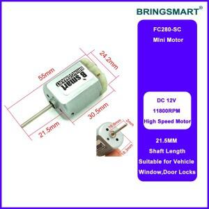 Bringsmart 280SC 마이크로 DC 고속 모터 자동차 문짝 잠금 전기 백미러 12 볼트 8-16V