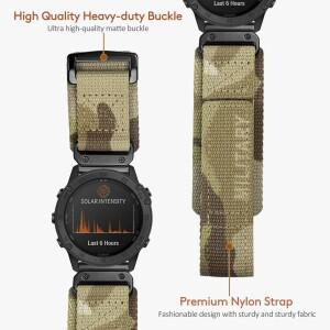 HEMSUT 시계 밴드 Garmin Fenix8 7 6 나일론 퀵핏 20 22 26mm 스포츠 손목 스트랩 호환 EPIX /MK3 /Tactix