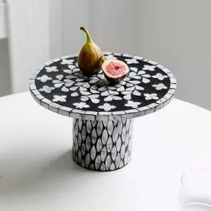 전통 자개상 밥상 소반 다과 티테이블 원형 미니 술상 호족반 찻상