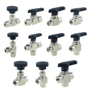 호환상품 SUS 304 볼 밸브 조정 가능 니들 3681012mm1/81/43/81/2NPT 압축 페럴 피팅 퀵 조인트 암나사