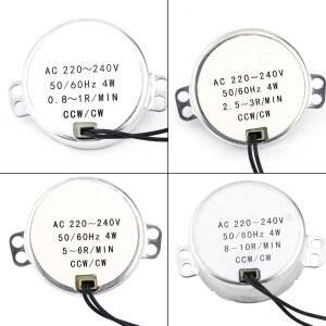 전기 기어 로터리 모터 AC 220-240V 동기 4W CW/CCW 0.8-1RPM 2.5-3RPM 1PC