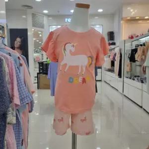 [레노마 이너웨어]여아 오가닉 유니콘 5부 상하세트 2호 ZD1EW38236_HDD