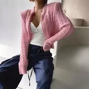 포뇨 여사친 니트 스웨터 차이나 집업 꽈배기 패드 카디건 OPH1