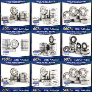 FUSHI 607 ZZ 베어링 7x19x6mm 10Pcs RS  산업용 모터 용 플랜지 핸드 피스 고속