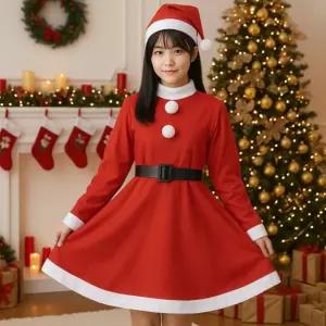 원피스 산타복 3종세트 일반형 청소년용 고급형원피스산타복세트
