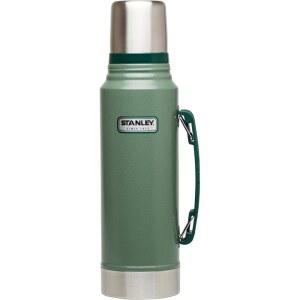 핸들이 있는 스탠리 헤리티지 클래식 진공 병 1.1 QT | 와이드 마우스 / 누수 방지 컵 뚜껑 음료를 뜨겁거나 차갑게 유지 단열 스테인리스 스틸 보온 BPA 프리 해머톤 그린