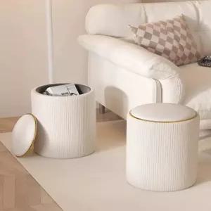 화장대의자 수납 메이크업 콘솔 양털 고정형 스툴 북유럽