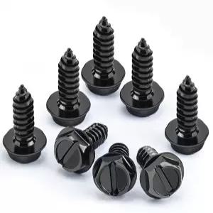 8PCS 프리미엄 스테인리스 스틸 번호판 나사 방청 및 래틀 방지 볼트(블랙) 블랙-8PCS