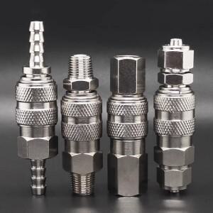 황동 공압 피팅 자동 잠금 미니 퀵 커플링 커넥터 커플러, 공기 압축기 PP SP PM SM PF SF PH SH 10 20