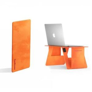 접이식 노트북 책상 침대 컴퓨터 책상 팬드림 파이 및 휴대용 랩 테이블 공부 작업을 위한 스탠딩 경량 여행용 테이블(오렌지 스탠다드)