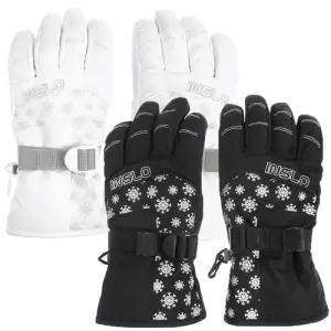 [티오][인슬로]눈꽃 주니어 여성 스키 보드 오지 장갑 G4855 따뜻한 방한 장갑