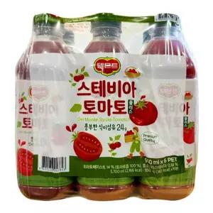 델몬트 스테비아 토마토 주스 950ml x 6음료 맛주 맛쥬 음료 토마토쥬 토마토주 음료수
