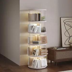 회전 책장 이동식 원형 북타워 거실용 틈새수납 서재 북케이스