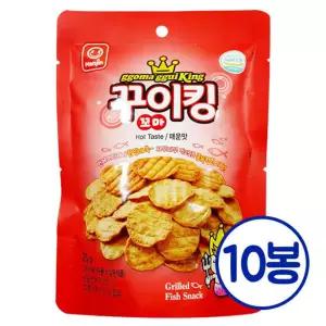 꼬마꾸이킹(매운맛) 25gx10개어포 조미 맥주용안주 편의점 쥐포 빼빼어 얇은 마른 건조 오징어