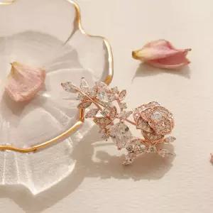 [제이로렌]바이데이지 장미 플라워 시그니티 큐빅 브로치 Bb0371