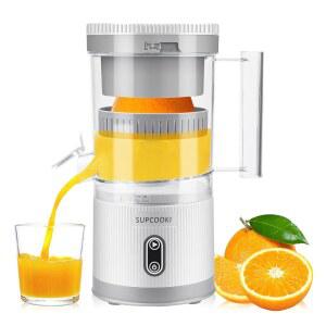 전기 시트러스 착즙기 USB 케이블과 청소 브러시가 있는 충전식 터치 버튼 자동 오렌지 라임 레몬 자몽 압착기 청소하기 쉬운 휴대용 흰색