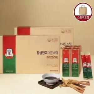 정관장 홍삼진고 이뮨스틱 10g x 30포,2개 + 쇼핑백, 홍삼 건강기능식품 선물세트