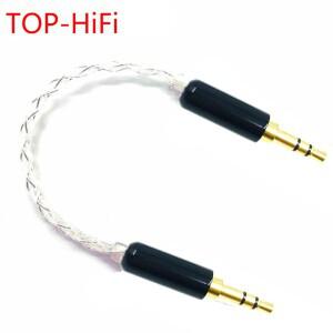 TOP-HiFi 은도금 자동차 AUX 와이어 점프 케이블 10cm 3.5mm 수 스테레오 오디오 수-수