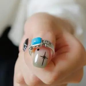 [제이로렌]바이데이지 터키석 원석 마카사이트 볼드 반지 Br0316