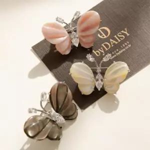 [제이로렌]바이데이지 자개 나비 큐빅 브로치 Bb0361