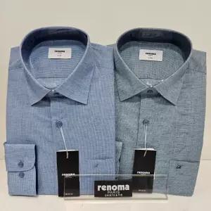 [레노마셔츠]린넨 혼방 슬럽 스트라이프 일반핏 ROSSG0031_DG