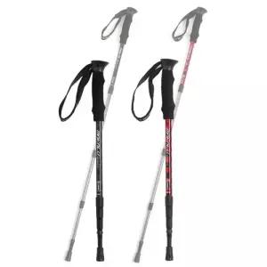 [티오]마카루 초경량 체크 접이식 등산 지팡이 4단 스틱 I805F 2개1세트