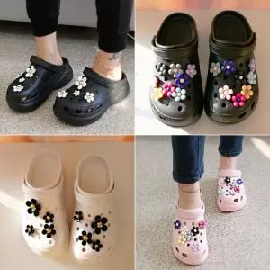 [베리슈]여성 5CM 에바 통굽 쿠션 플라워파츠 키높이슬리퍼 실내화