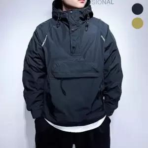 [아이에스이랩]봄가을 캠핑 레터링 후드 아노락 바람막이 I3JK012A