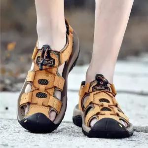 [베리슈]남성 소가죽 쿠션 샌들 남자 여름신발 아쿠아슈즈샌달