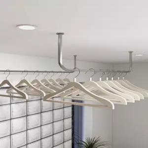 천장 빨래 건조대 봉 스텐 천정 행거 파이프 벽면 옷걸이 걸이대 랙 고정식