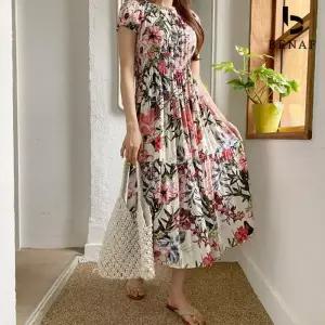 [베나프]오프숄더 꽃나염 원피스_FF2OP003