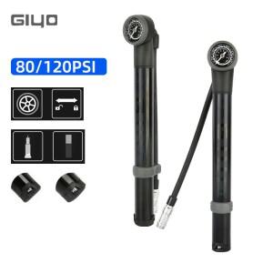 GIYO 120psi MTB 자전거 펌프 도로 타이어 팽창기 HP 호환/HV 모델 Schrader Presta 밸브 게이지가있는 컨