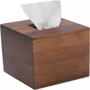 티슈 박스 커버 사각 홀더 욕실용 아카시아 우드 페이셜 페이퍼 침실 식탁 사무실 1팩 5.7 x 인치