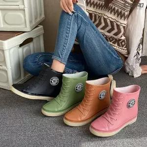 [비에프엘아웃도어]장마철 여성장화 워커 캐주얼 우산 우비 하이탑 스니커즈 중목 장