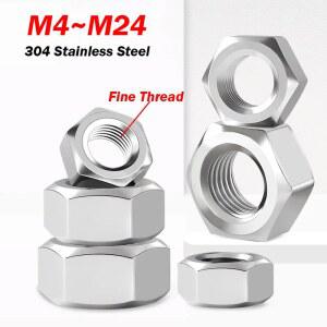 M8 75 M10 피치 스틸 25 1MM 미세 너트 M24 M4 스테인리스 M12 DIN934 M14 육각 M5 M6 304 나사
