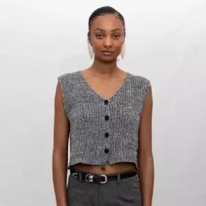 썬더볼츠 남자 남성용 니트 빈티지 캐주얼 스웨터 쇼트 조끼 브이넥 카디건 민소매 믹스 나시 KKE1