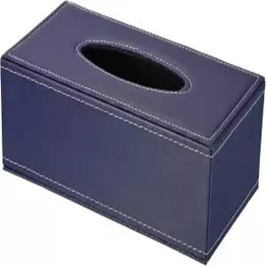 IKIL 9.4x4.7x3.7 티슈 박스 커버 PVC 가죽 직사각형 방수 냅킨 종이 타월 디스펜서 홀더 블루