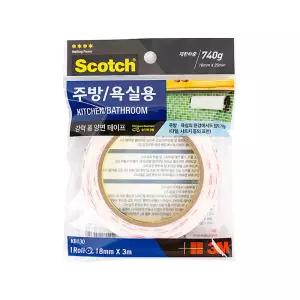 포유박스 3M 스카치 강력 폼 양면테이프 주방욕실용 18mm 벽지테이프 초강력양면테이프 두꺼운양면테이프