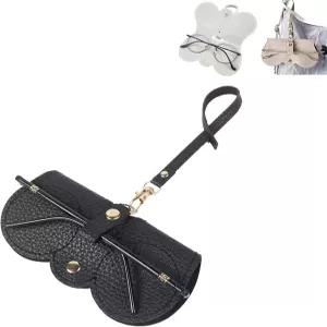 부드러운 가죽 선글라스 가방 손목 스트랩이 달린 휴대용 안경 케이스 홀더 파우치