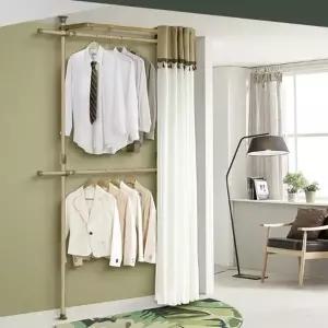 파이프 커튼 2단 행거 고정식 시스템 스탠드