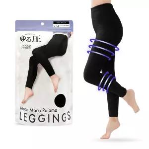 일본 직수입 모코 수면 파자마 레깅스(블랙)모코 바지 파지 극세사 하이웨스트 겨울 압박 홈웨어