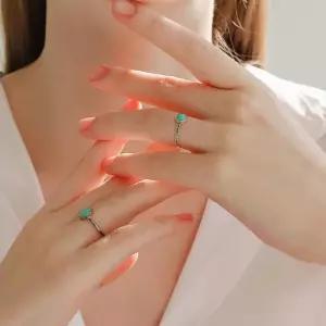 [제이로렌]써클 밧줄 체인 원석 반지 R0633