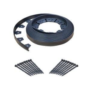 앵커링 스파이크가 있는 이지플렉스 노디지 랜드스케이프 1.5인치. 높은 스트레이트 탑 플라스틱 정원 테두리 40피트 키트 블랙