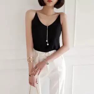 [금찌]금찌 펄 체인 나시 블라우스  ST2886T