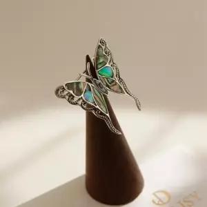 [제이로렌]바이데이지 자개 실버 나비 브로치 Bb0401