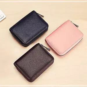 아코디언 명함 교통카드 선물집 디자인 심플 카드지갑 가죽소재 IWE4EE7B