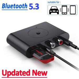 BT5.3 Bluetooth 수신기 송신기 TX RX U 디스크 RCA 3.5mm AUX 잭 스테레오 음악 무선 오디오 어댑터 차량