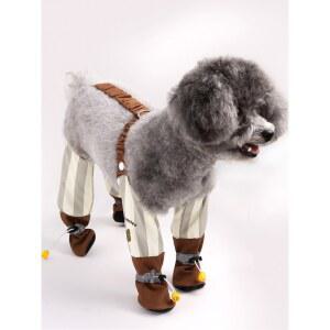 장화 중형견 산책용 신발 스트라이프 발토시